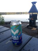 Iltanuotiolla kalakaverin kanssa