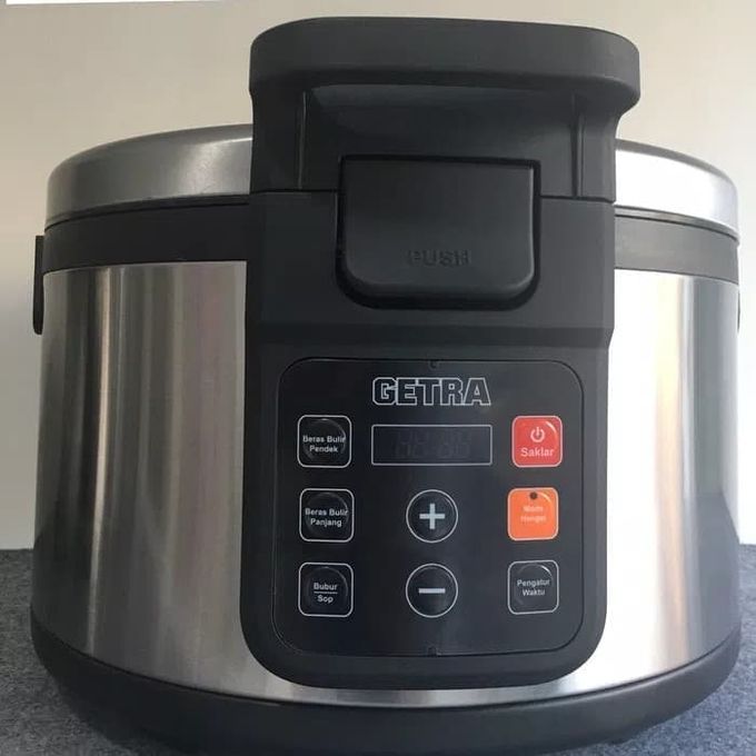 Rice Cooker GETRA SH 8600 E 

# Panci anti karat 
# Digital control
# Full Stainles Steel 
# LED Display
# Heating Elemen : Bottom, Up & Side 

Deskripsi 

* Dimensi 595 x 460 x 333 mm 
* Rata-rata Porsi 70 Orang 
* Volume Panci 18 Liter 
* Daya Listrik 2.250 kw 

Special Price Rp 3.115.500

* Free Delivery Jakarta Area 

WA 085880281115 / 085692545592

