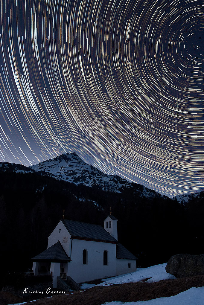 Startrails Heiligenblut (Oostenrijk)