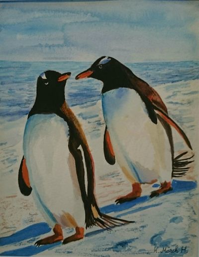 "Jasså sier du det"
Akvarell.
Kr. 1200,- + evt. porto.
30 x 38 cm ferdig innrammet med sort ramme og offwhite passapataur.