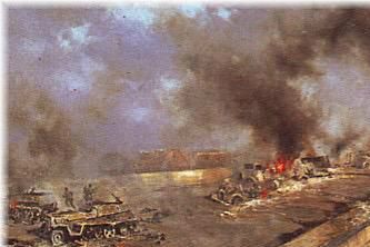 Afbeelding van de brug bij Deventer uit de gemythologiseerde en achterhaalde film A Bridge Too Far (1977).