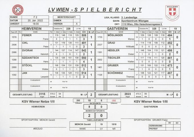 Bestleistung: HESSLER Dieter 486 Kegel 