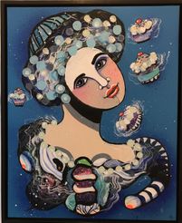 Anne-Mette Cortsen Maleri Dame, 40x50cm