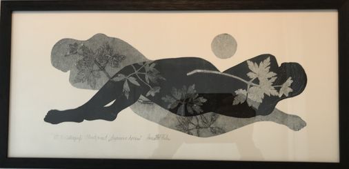Annette Fuhr Collografi Anemone dream, 23x49cm
