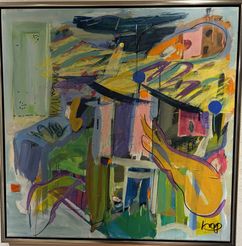 Hans Christian Petersen, Maleri, Længsel, 80x80cm