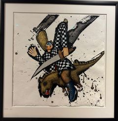 Jette Reinert, Tegning, Rolig Holger...,66x65cm