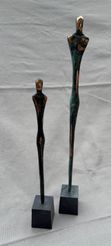Stiig Kalsing, 2xBronze skulpturer, H33cm