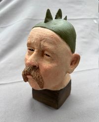 Torben Mersholm, Keramisk ansigt,  Dino, H20cm