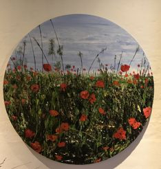 Helle Bang Maleri rundt Vild flora, Ø60cm