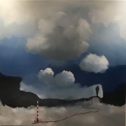 Kjeld Jørgen Jensen Maleri, 110x110cm