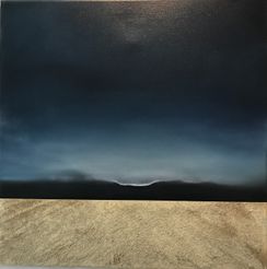 Lene Pedersen Maleri Rustik strand, 30x30cm