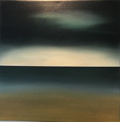 Lene Pedersen Maleri Ubrudt horizont, 30x30xm