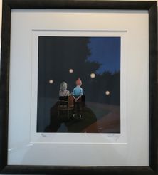 Ole Ahlberg Litografi Gardenparty, 40x45cm
