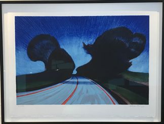 Simon Bang Litografi Whispering Road, 86x66cm