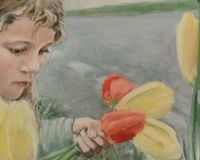 Tulipaner til mor, olie på lærred, h=60cm