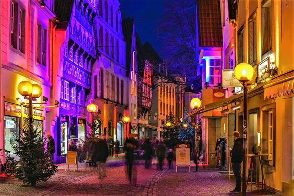Krahnstraße in der Adventszeit Osnabrück