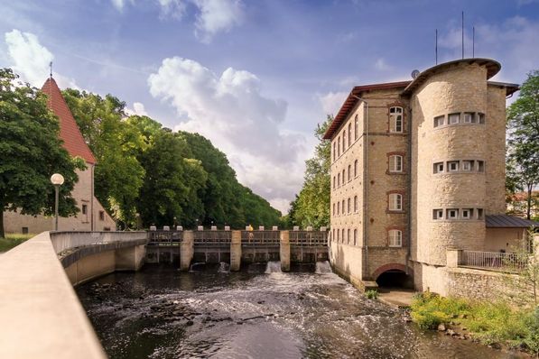 Pernickelmühle und Pernickelturm an der Hase in Osnabrück