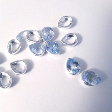 Settings for fancy shaped stone, CAD and casted in silver