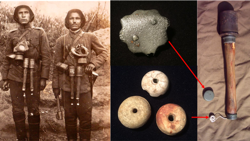 boutons et bouchon de grenades