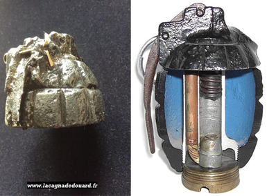 Partie supérieure d'une grenade Mills n° 23