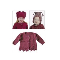 Dess B-8206 - cardigan med spidser, narrehue og stribet hue med foer
