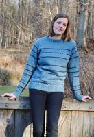 Dess 82055 -stribet sweater til barn og voksen