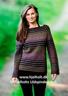 Kombi 02 - bluse med striber, dansk pelsuld, 1 tr farveskiftegarn