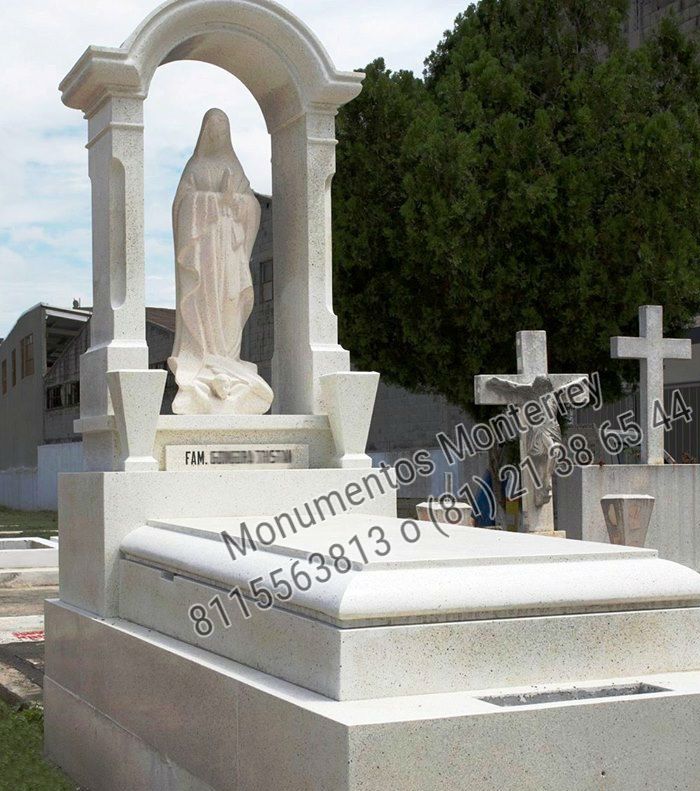 Clave #116
Hermoso monumento tradicional con arco con molduras e imagen de la Virgen de Guadalupe o Sagrado Corazón, lápida de granito procesado, se puede elegir entre granito procesado o paladiana. El mejor servicio y calidad.

Tenemos las mejores lapidas en todos los materiales, granito procesado, paladiana, mármol, granito natural, cuarzo hasta en 12 meses sin intereses! Instalamos en Monterrey, Saltillo, Ciudad Victoria, Nuevo Laredo, Parras, Monclova y cualquier otra ciudad, municipio, ejido, o rancheráa de Nuevo Leon, Coahuila y Tamaulipas

Somos los mejores!!
Tenemos las mejores lapidas!!
Llámanos ya! 8115563813