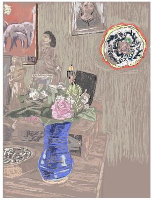 www.larsheiberg Lars Heiberg. Digitale tegninger Lars Heiberg “Udsnit af et hjem” 42 x 32 cm. Lars Heiberg