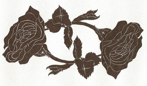 Tatouage rose-étoile-femme, positionnement horizontal, Encre de Chine, commande privée, janvier 2012