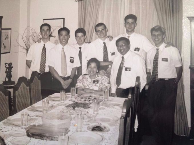 Dining in the Mission Home with Office Elders