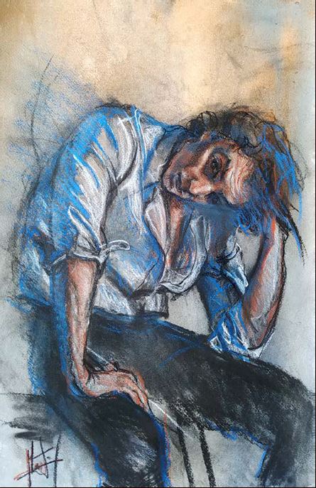 ARNAUD MARTIN_AUTOPORTRAIT_PETIT FORMAT _3 CRAYONS