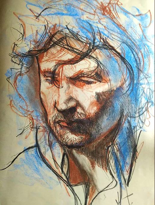 ARNAUD MARTIN_PORTRAIT_PETIT FORMAT _3 CRAYONS