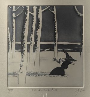 PIERRE VAQUEZ_UNE SORCIEREDANS LA NEIGE_30X30