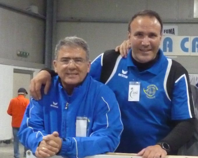 Gino Debellis, Vito Ciardo, Massimo Francioli (Président La Canavese Pétanque) Olivier Cairus. 
Belle journée de pétanque à Pertusio (TO) Italie - samedi 27 octobre 2018