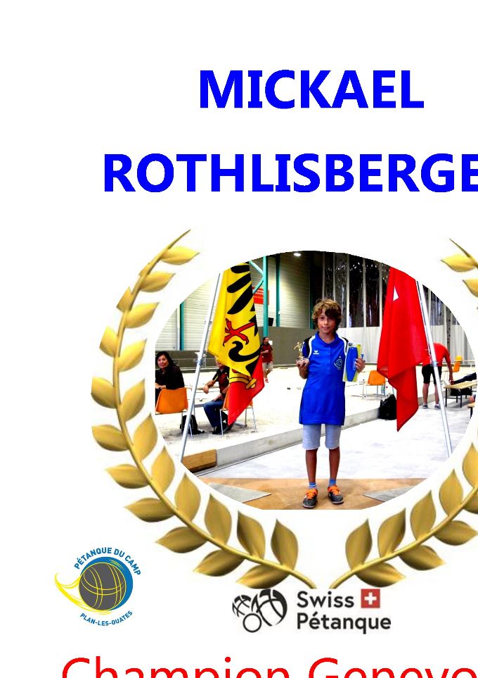 Mickael Rothlisberger - Champion genevois et Vice-Champion de Suisse 2021 - cat. cadets