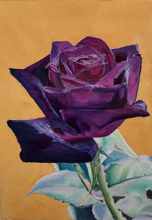 3. Lilla rose på gul