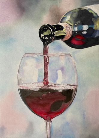 121. Vin på pastel baggrund