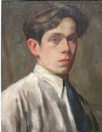 Autoportrait 1925 (huile sur bois, 35 X 27 cm, collection T.G.)