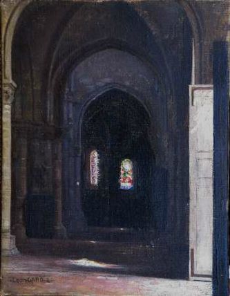 L'église Saint-Martin d'Etampes (huile sur toile, 35 X 27 cm, 1920)