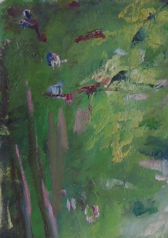 L'allée des marronniers en été dans le parcdes Bonshommes( huile sur carton, 46 X 35 cm, L'Isle-Adam 1965. Coll.T.G.) 
