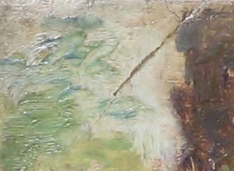 Chemin dans la campagne aux alentours de Morigny (huile sur toile, 27 X 22 cm, vers 1920-1925)