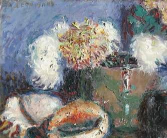 Nature morte aux Chrysanthèmes (huile sur toile, 73 X 60 cm, Toulon 1930, collection T.G.)