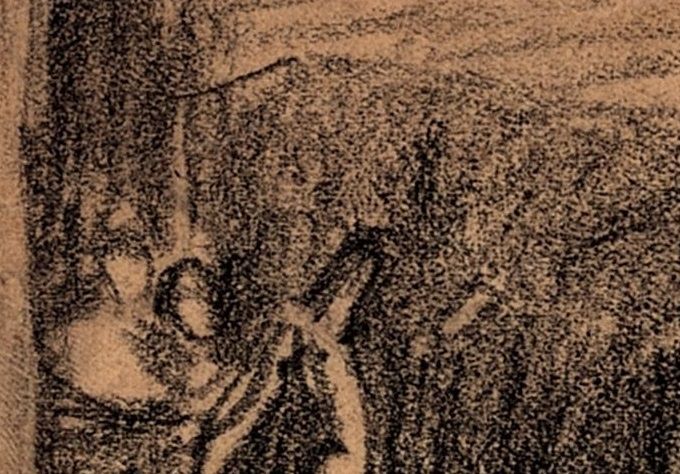 D'après Poussin (fusain, 21 X 15 cm, vers 1923-1924)