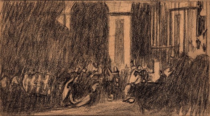 D'après David (fusain, 21 X 12 cm, vers 1923-1924)
