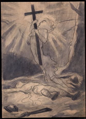 Etude (mine de graphite et encre, 23 X 17 cm,vers 1922)