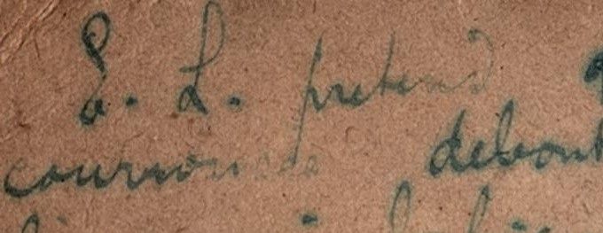 Note de l’élève des Beaux-Arts, Léon Gard, contestant son professeur, Ernest Laurent, lequel prétendait que Diane ne doit pas être représentée baissée envoyant de l'eau à la figure d'Actéon.