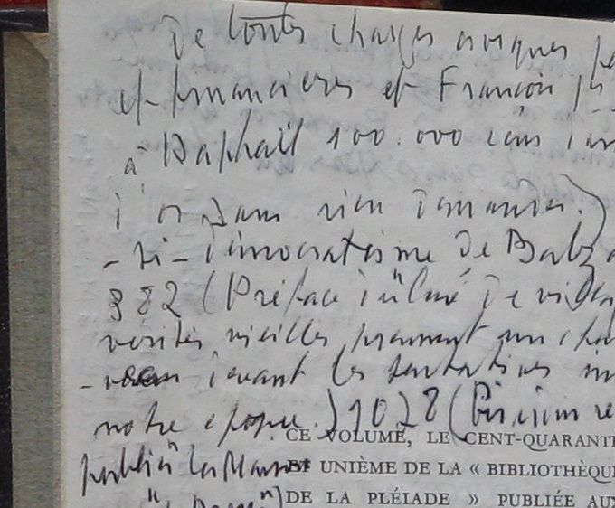 Commentaires et notes de Léon Gard sur les pages de garde d'un exemplaire des 
