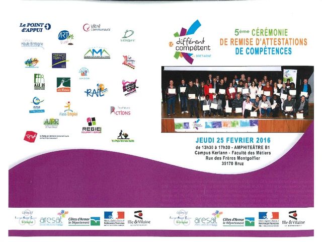 Différent & Compétent
5ème cérémonie de remise d'attestations de compétences
