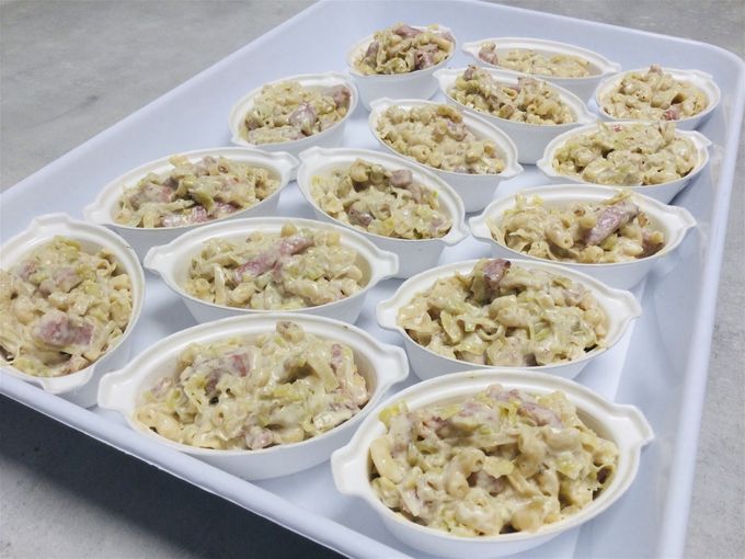 Verrines: fondue de poireaux façon carbonara
